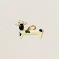 Ciondolo creativo a forma di cane maculato con anello d'oro per creazione di gioielli - Ciondolo Bassotto con Fiore Rosa