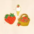 Set of strawberry themed enamel pins including ice cream cone and fruit basket designs - Ice Cream Style(1)
