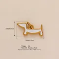 Pendentif teckel minimaliste en acier inoxydable avec émail blanc et finition dorée - Chien blanc