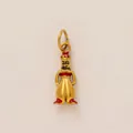 Close-up of a golden genie character pendant with red enamel details for DIY jewelry - Cartoon Figure (YKXS260412173GK) / Gold/Red