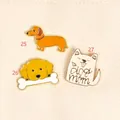 Cute enamel animal dog brooch set featuring dachshund and dog mom designs for shirts - Bone Style(26)