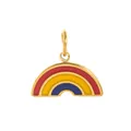 Vue détaillée d'un pendentif arc-en-ciel en émail vibrant avec un placage à l'or poli - Arc-en-ciel