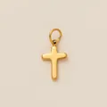 Vue détaillée d'un pendentif croix en acier inoxydable doré pour bijoux DIY - Croix