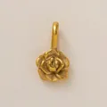 Goldener Rosen-Anhänger aus 18 Karat vergoldetem Edelstahl für DIY-Schmuckherstellung - September Blumenanhänger