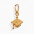 Gold vintage style graduation cap metal charm pendant with tassel and lobster clasp. - Graduation Cap Charm