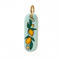 Close-up of a stainless steel pendant with a colorful lemon and flower design - Single Pendant (No Chain) / Lemon Charm