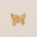 Close-up view of an elegant 18K gold-plated butterfly pendant with sparkling crystal accents - Small Butterfly (YKXS260412174GK)