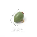 Handmade green olive enamel pendant with gold loop for DIY jewelry and charm crafts - Green Olive Pendant (YKXS26041265GK)