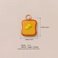 Toast food charm pendant in copper with oil drop finish, size and weight measurements - Butter Bread Pendant (YKXS26041265GK)