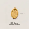 Gold plated stainless steel oval pendant with rose engraving for jewelry DIY - Oval Rose Style (JXPK261203GK) / 1 Piece / Rose Gold Rose Pendant