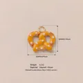 Creative yellow enamel pretzel charm pendant with brass ring for DIY jewelry accessories - Pretzel Pendant (YKXS26041265GK)