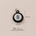 Pendentif en acier inoxydable boule #8 accessoire DIY, taille 18x15mm. - Boule de Billard N°8 / 1 Pièce / Pendentif Boule 8 Noire