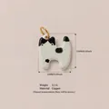Incantevole ciondolo a forma di gatto con motivo mucca bianco e nero in rame - Ciondolo Gatto Blu Bianco (N. 6)