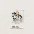 Detailed macro view of enamel zebra charm showing 15mm height and copper material specs. - Black Pony (YKXS260412158GK) / Black