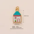 Pendaglio a forma di casa in acciaio inossidabile placcato oro 18k con dimensioni - Stile Casa Multicolore (YKXS26041257GK)