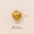 Gold plated stainless steel heart pendant charm with star-shaped crystal accents - Starfire Rhinestone Heart Pendant