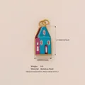 House shaped stainless steel DIY pendant with 18k gold plating and colorful prints - Side Two-Tone Combo House Pendant