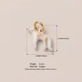 Handmade minimalist drip oil animal pendant charm in white iridescent copper finish - Colored Fox (YKXS260412158GK) / Rainbow