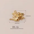 Pendentif ange cupidon plaqué or détaillé avec des dimensions de 14 mm par 23 mm - Pendentif Ange