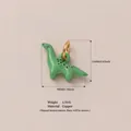 Cute green dinosaur oil-drop charm pendant in copper with dimension and weight details - Green Dinosaur (YKXS260412158GK) / Green