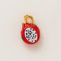 Leuchtend roter Drachenfrucht-Anhänger mit 18 Karat vergoldeter Schlaufe für DIY-Schmuckstücke - Drachenfrucht Form Stil (YKXS26041268GK) / Obstmotiv