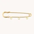 Détail de la broche épingle de sûreté plaquée or 14k avec boucles de suspension DIY. - Épingle de Sûreté à 3 Boucles 50mm
