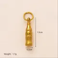 Detailed size and weight measurements for 18K gold plated stainless steel pendant - Coke Pendant