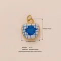 Pendentif en acier inoxydable plaqué or 18k avec imprimé oiseau et dimensions - Style Hirondelle Bleue (YKXS26041257GK)