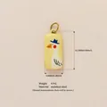 Rechteckiger Edelstahl-Anhänger mit süßem Comic-Enten-Motiv und einem blauem Hut - Nur Anhänger (Keine Kette) / Quadratische Ente Mit Hut