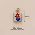 Pendentif en acier inoxydable avec motif fleur et tasse, placage à l'or 18k pour le DIY - Style Fleur Rouge en Pot (YKXS26041257GK)