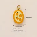 Ovaler Edelstahl-Anhänger mit Orangenmuster, 18 Karat vergoldet, DIY-Schmuckzubehör. - Nur Anhänger (Keine Kette) / Ovale Orange