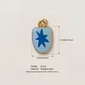Pendentif en acier inoxydable avec motif étoile, émail bleu et finition dorée - Style Étoile de Mer Bleue (YKXS26041257GK)