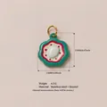 Teal enamel cloud pendant in stainless steel, 15x17mm size for DIY jewelry making - Small Blue Flower Pendant Only (Without Chain) No.1