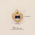 Herzförmiger Edelstahl-Katzenanhänger mit Tuxedo-Katzen-Design und Größenangaben - Nur Anhänger (Keine Kette) / Herz-Katze