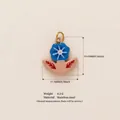 Edelstahl-Blumenanhänger in Blau mit vergoldeter Öse für DIY-Schmuckherstellung - Nur Anhänger (Keine Kette) / Herzförmiger Anhänger Nr. 16