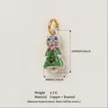 Pendentif chat champignon peint à la main unique en cuivre et émail, 16 mm sur 8 mm. - Style 7 Pendentif Souris