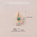 Macro detail of white flower pendant with turquoise bead, 12mm copper jewelry item. - Resin White Flower Turquoise Style Pendant Only (Without Chain) / White