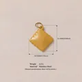 Close-up of yellow biscuit pendant in stainless steel with 21.4mm size marking - Square Biscuit Pendant