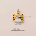 Handbemalter Katzenanhänger im Tiger-Stil DIY-Zubehör, Kupfer mit 11,5 mm Größe - Orangefarbener Tabby-Katzenanhänger