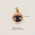 Detailed view of the cute animal pendant with dimensions 17x14mm and 4.5g weight info. - Round Dog