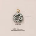 Pendentif donut en acier inoxydable avec symboles gravés pour création de bijoux DIY - Style Beignet No Scrubs / 20.4x17.1mm / Graffiti Donut