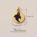 18K Gold-plated stainless steel Halloween ghost pendant with size details and weight. - Takeoff Ghost Pendant