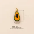 Avocado shaped stainless steel pendant with 18K gold plating for DIY jewelry - Papaya