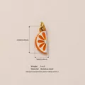 Orange slice stainless steel DIY pendant with 18K gold plating and enamel detail - Orange