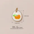 Enamel orange fruit charm pendant with size measurements and material information. - Orange Pendant