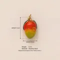 Dopamine mango shaped stainless steel pendant DIY accessory with colorful glaze finish - Mango