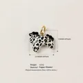 Leopard print enamel dog charm pendant with gold loop, 14mm copper fashion jewelry - No.3 Dalmatian Charm