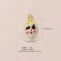 Fashion DIY drip oil colorful painted mask pendant with copper material in SKU view - Mask Pendant