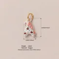 Hand-painted white unicorn charm in copper with apple pattern for DIY jewelry crafts - No.3 White Horse Charm
