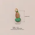 Pendentif cactus en émail vert et marron, accessoire de collier en acier inoxydable - Pendentif Cactus